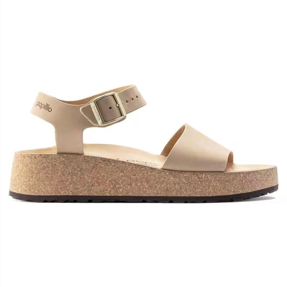 NEW BIRKENSTOCK women's glenda platform sandals in sandcastle